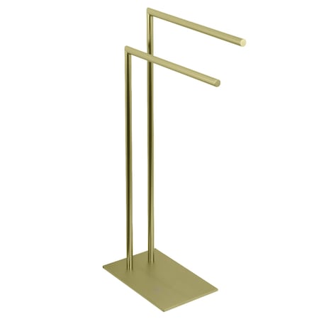 Kingston Brass SCC8327 Freestanding Dual Towel Rack, Brushed Brass SCC8327